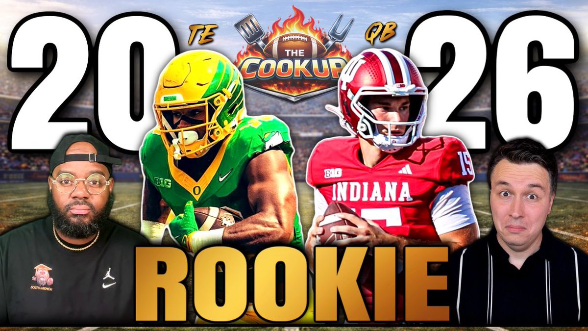 FizzleDollas's tweet photo. Time To #COOKUP👨🍳🔥
@TRock5220 live 📺 - @SouthHarmonFF
After Fernando Mendoza … Who’s QB2?! 🤔
2026 Rookie QBs, TEs & Travis Hunter DEBATE
https://t.co/C87p4Fz5Gp https://t.co/DzcegdoTJF