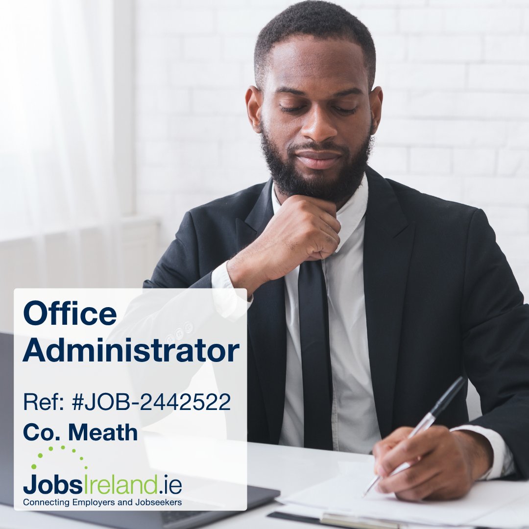 jobsireland's tweet image. 📢 Coral Berry Limited are currently recruiting for an Office Administrator in #Meath

✅ Applicants must have experience with Microsoft programmes

🔎 Apply jobsireland.ie/en-US/job-Deta…

#WorkWithIntreo #JobFairy #Jobseekers #MeathJobs