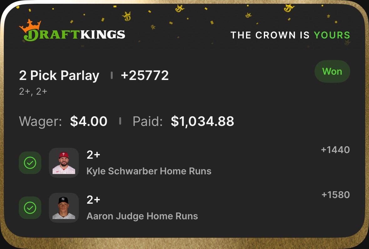 withoutafout's tweet photo. @onlyparlays @OnlyParlaysVIP @pikkitsports Pikkit username withoutafout

Subbed less than a week ago. You might be the baseball 🐐 https://t.co/ZOZ1zQr3dj