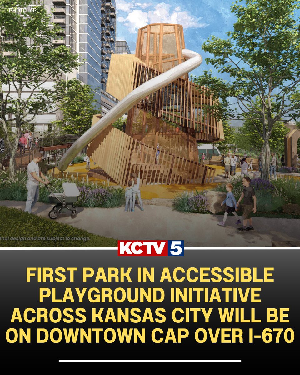 KCTV5's tweet photo. JUST IN: Variety KC announced the first park in its initiative to develop fully accessible, all-abilities playgrounds and inclusive community spaces across Greater Kansas City.

STORY >>> https://t.co/p7v86R95X0 https://t.co/R7VQKNQaiZ