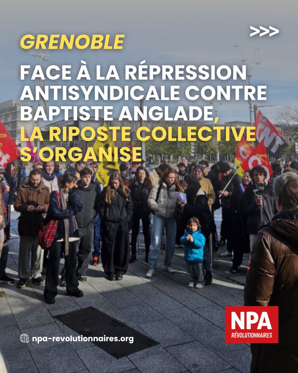 Face a la répression antisyndicale,rendez-vous ce jeudi au rassemblement à 13h30 à l'hôtel de ville d'Echirolles !
<a href="/npa_revo/">Nouveau Parti Anticapitaliste - Révolutionnaires</a>