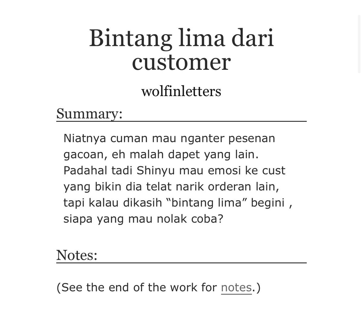 catwasreal's tweet image. 𝐛𝐢𝐧𝐭𝐚𝐧𝐠 𝐥𝐢𝐦𝐚 𝐝𝐚𝐫𝐢 𝐜𝐮𝐬𝐭𝐨𝐦𝐞𝐫 🔞

nitdo ao3 au archiveofourown.org/works/83060141