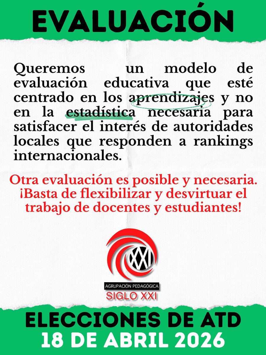 Aquí están algunos de nuestros postulados y nuestras convicciones. 

La Agrupación Pedagógica Siglo XXI hace más de 20 años que forma parte de la ATD Nacional de Educación Secundaria. Su compromiso, solvencia y consecuencia con sus principios históricos...
(1/3)