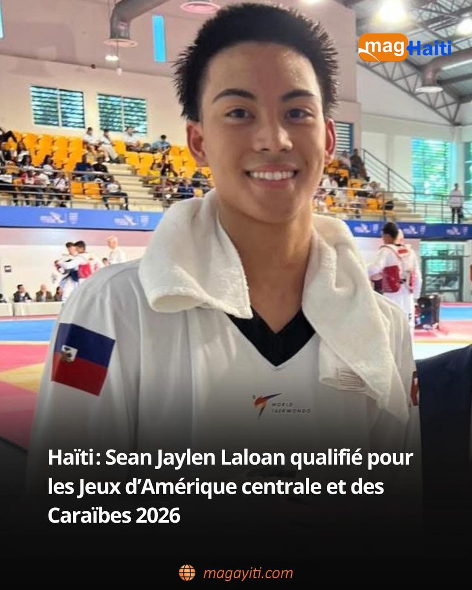 TheNancyRoc's tweet photo. Sean Jaylen Laloan 🇭🇹 qualifié pour les Jeux d’Amérique centrale et des Caraïbes 2026 ! 🥋
Brillant au Dominican Republic Open G1 (-74 kg) face à une concurrence relevée.
Une performance saluée par la Fédération haïtienne. Fierté ! 💪 #NRoc 
Photo: @maghaiti https://t.co/pGf4QdOoeH