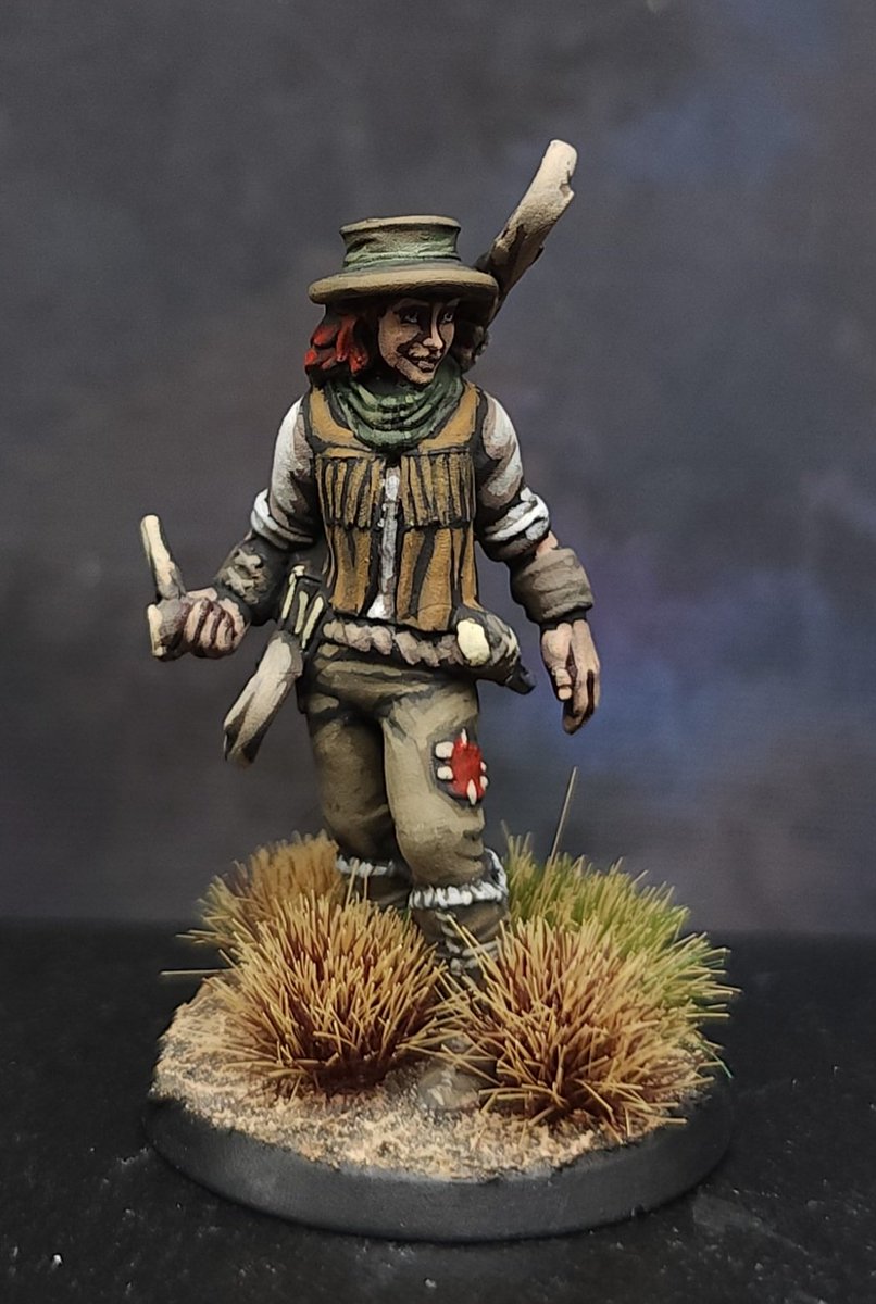 MidMiniGuy's tweet image. This is Billy, my friend Darla's character in our Outlaws and Lawdogs campaign. A 1st level scout, trained by woodsmen &amp;amp; members of the Souix tribe after running away from home. 
Looking forward to playing again on April 25th. #miniatures #minipainting #commissionpainting