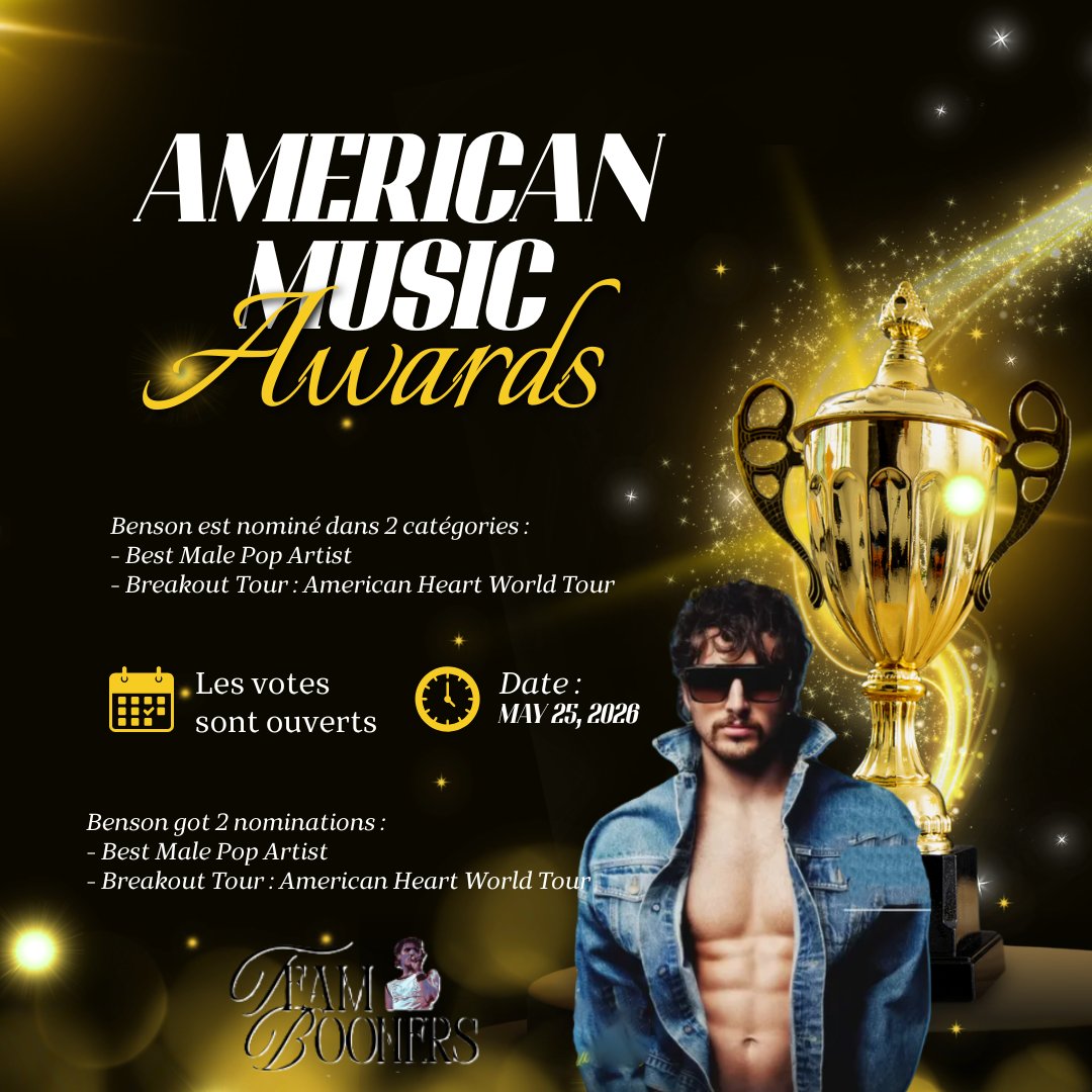 teambooners's tweet photo. #Booners Benson Boone est nominé dans 2 catégories au American Music Awards https://t.co/0v0MOEFPWU