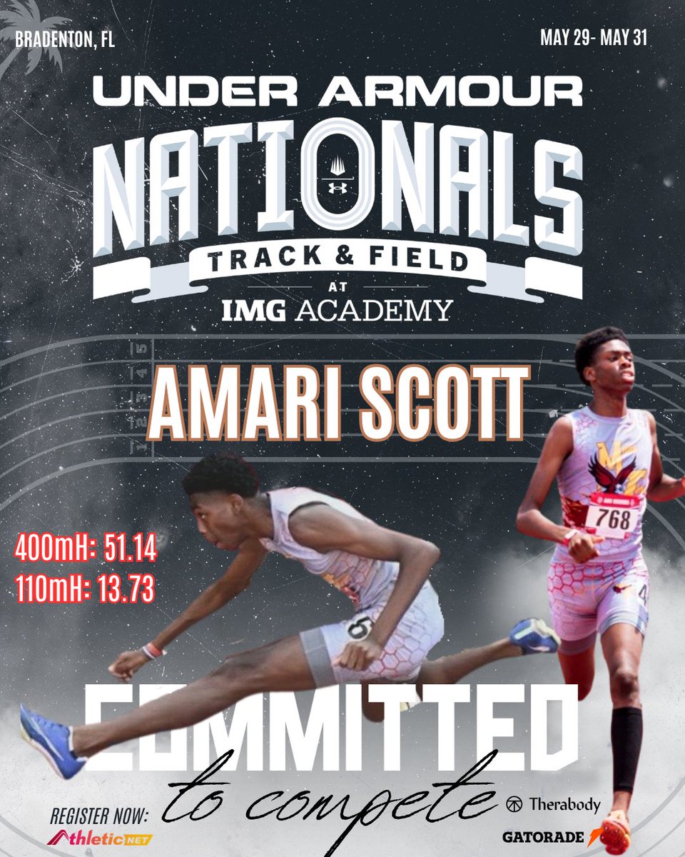 runnerspace's tweet photo. Amari Scott is locked in for Bradenton.
51.14 over 400H. 13.73 over the highs.
One of the most versatile hurdlers in the country is ready to make a statement at Under Armour Nationals.
#UANationals #UATFNationals #runnerspace #partner https://t.co/Rd5FiF11bp