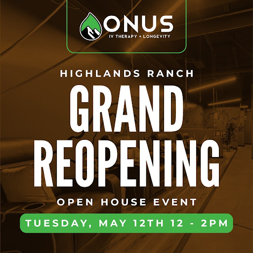 Onus_IV's tweet photo. EXCITING NEWS! Join us on May 12th for our Grand Reopening Highlands Ranch event - celebrating 2 years in the Highlands Ranch community, NEW longevity services (like GLP-1s, peptides + hormones), and the exciting internal promotion of a new GM.  Plus, we’ve had a little glow up that we can’t wait for you to see for yourself!  (Hint: new massage chairs are calling your name)
Here's what you can expect:
🧀 Refreshments + Snacks
💉 Free B12 Shots
✂️ Ribbon Cutting with the Highlands Ranch Community Association
🤩 Founding Membership Offer
🫶 Attendee Offers
👩‍⚕️ Nurse Q&A
👫 Meet the Founders
🏆 Giveaways + Prizes from our Neighborhood Business Partners
🎒 Charity Raffle Benefiting Backpack Society
💵 Free $50 gift card to the first 10 people!

Learn more and RSVP in the link in our Bio!