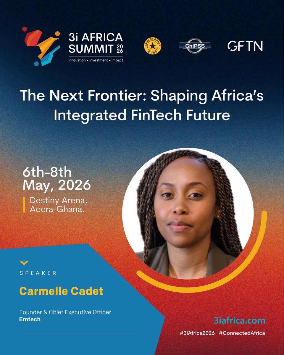 emtech_inc's tweet photo. We are heading to @3iafricasummit in Ghana! 🫡 🚀

Our CEO @CarmelleCadet  will be holding high level meetings with Central Banks from across the region and showcasing what modern central banking means for VASPs in Africa, in partnership with @thebankofghana! See you there! https://t.co/zU6gCd9taC