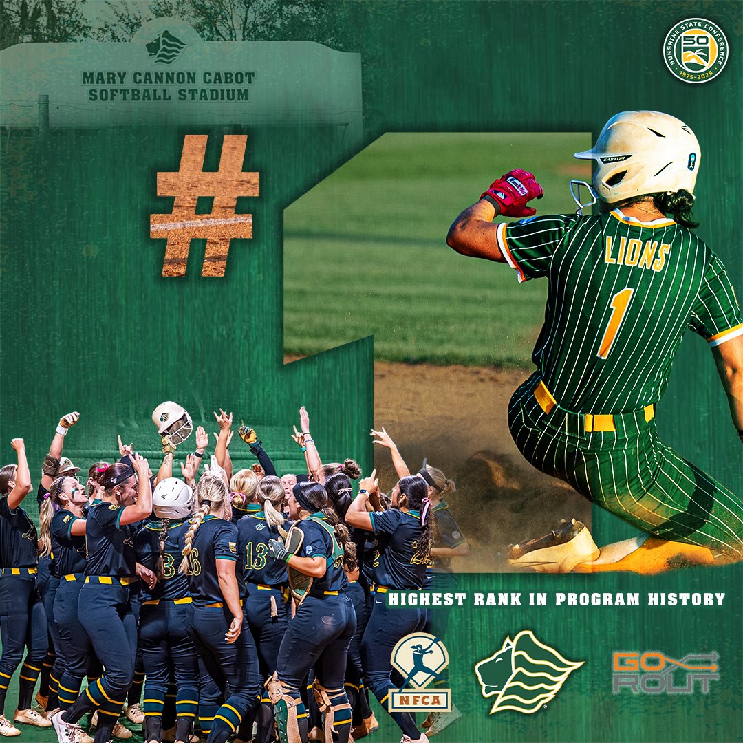 𝙃𝙀𝙔 1⃣‼️

For the first time in program history, <a href="/SaintLeoSB/">Saint Leo Softball</a> is the top-ranked team in Division II! 

The Lions check in at the top of the latest <a href="/NFCAorg/">National Fastpitch Coaches Association</a> / <a href="/Go_Rout/">GoRout</a> Division II rankings! 

#GOLIONS 🦁 | #SAINTLEO1PRIDE 🦁