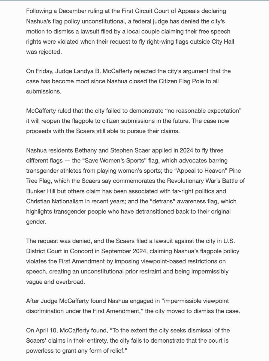 InstFreeSpeech's tweet image. New coverage of our recent #FirstAmendment victory from @cityhallpaul  at @UnionLeader: