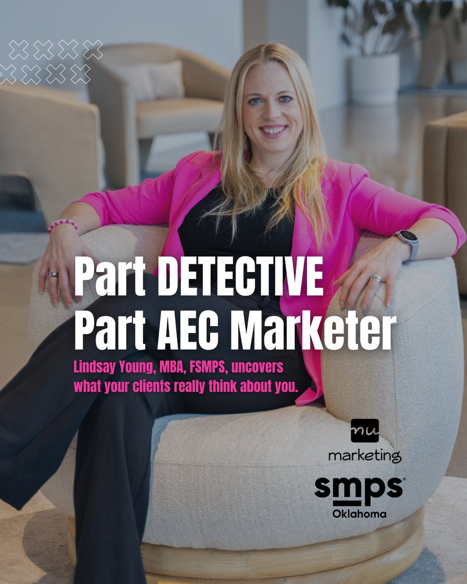numarketingllc's tweet photo. Lindsay Young, MBA, FSMPS earns the “detective” title by asking the right questions, listening closely, and uncovering the truth behind client experience.

nu marketing’s Client Perception Surveys are like having a detective working for your firm.

#aecbusiness https://t.co/KGPNL66oRh