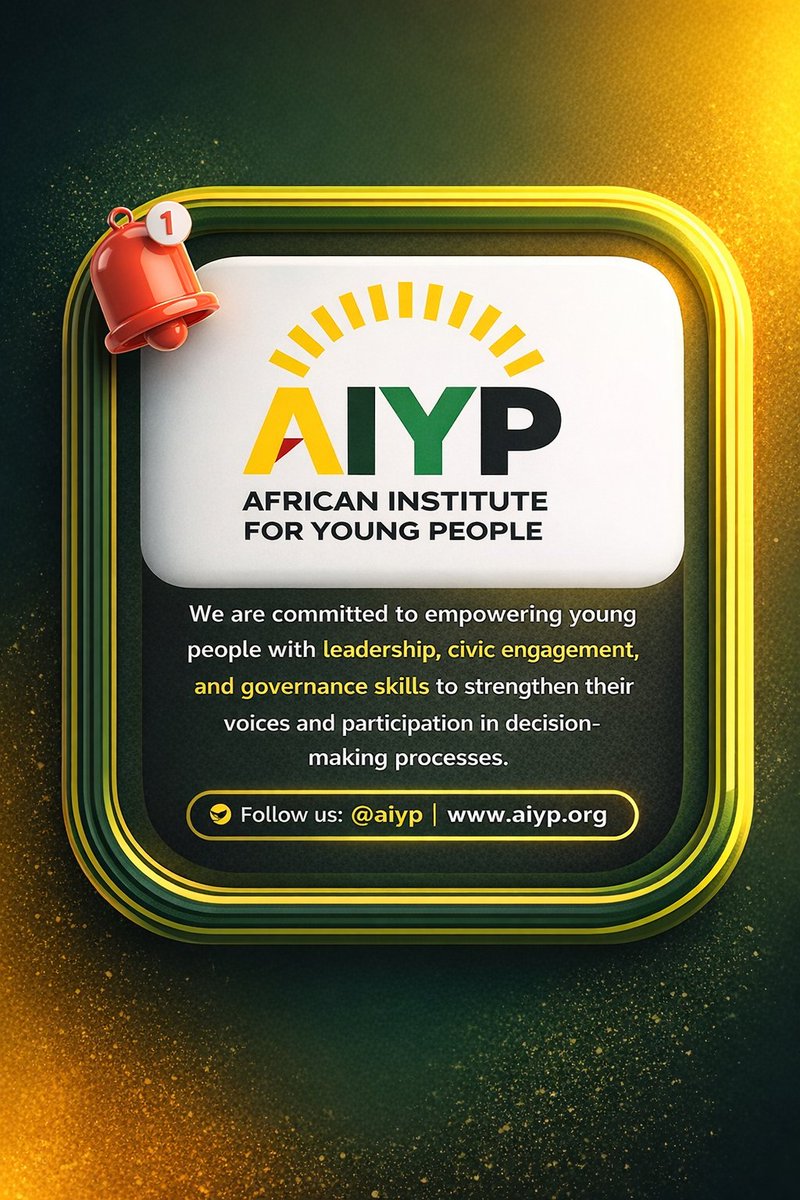 africaIYP's tweet image. Youth Participation in governance strengths democracy.Join us in empowering youth to lead,engage, and influence decisions that shape our future.
#YouthInGovernance 
#CivicEngagement
#AIYP
#YouthLeadeship