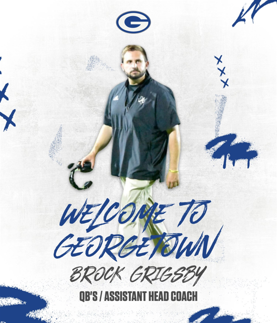 GTEagleFootball's tweet photo. Welcome to the family, Coach! 

We’re excited to officially welcome our new QB's/Assistant Head Coach to @GeorgetownHS! @CoachGriz_ @CoachGriffGHS @GTCoachFlores https://t.co/gbDujCO1ot