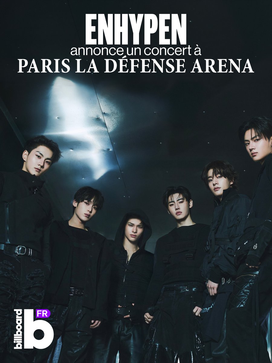 ENHYPEN annonce un concert à Paris La Défense Arena.

Le groupe de K-pop, dans le cadre de sa tournée « BLOOD SAGA », se produira en Europe début 2027 et fera un arrêt dans l’enceinte de Paris La Défense Arena le samedi 27 février 2027.

En 2025, ENHYPEN était le cinquième groupe