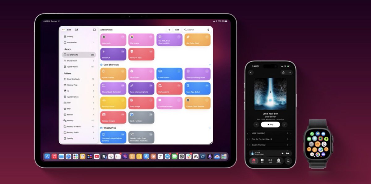 AppleX4_'s tweet image. De 800 a 300 pasos: Apple Frames 4 acaba de redefinir cómo enmarcar screenshots. Federico Viticci logró lo imposible—más rápido, más colores, proporciones reales. ¿Sigues haciendo screenshots sin marco? 🎬 #AppleFrames #Shortcuts #ProductDesign