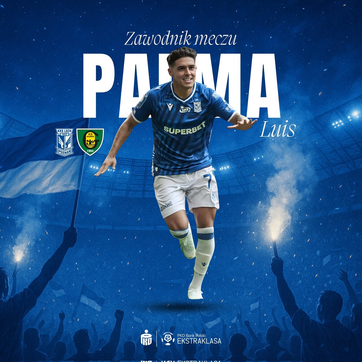 kks_lechpoznan's tweet image. 𝙇𝙐𝙄𝙎 𝙋𝘼𝙇𝙈𝘼 𝙕𝘼𝙒𝙊𝘿𝙉𝙄𝙆𝙄𝙀𝙈 𝙎𝙋𝙊𝙏𝙆𝘼𝙉𝙄𝘼! 🔵⚪🚂

Gol i asysta w meczu z GKS'em to wystarczający argument do otrzymania tytułu MVP spotkania! ✅⚽

Czyżby to był mecz przełamujący? 🤔

Liczymy na kolejne dobre występy! 🔥

#LPOGKS