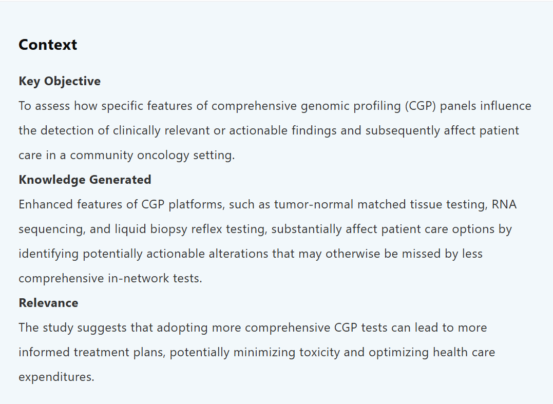 mtmdphd's tweet photo. Unique Features of a Comprehensive Genomic Profiling Panel: Expanding Treatment Options in a Value-Based Community Oncology Network [Mar 9, 2026] La Porte et al. @DrEzraCohen @JCOPO_ASCO 
https://t.co/tDi3kbxdvX
#PrecisionMedicine #hemeonc @TempusAI https://t.co/zgEw8hfFia