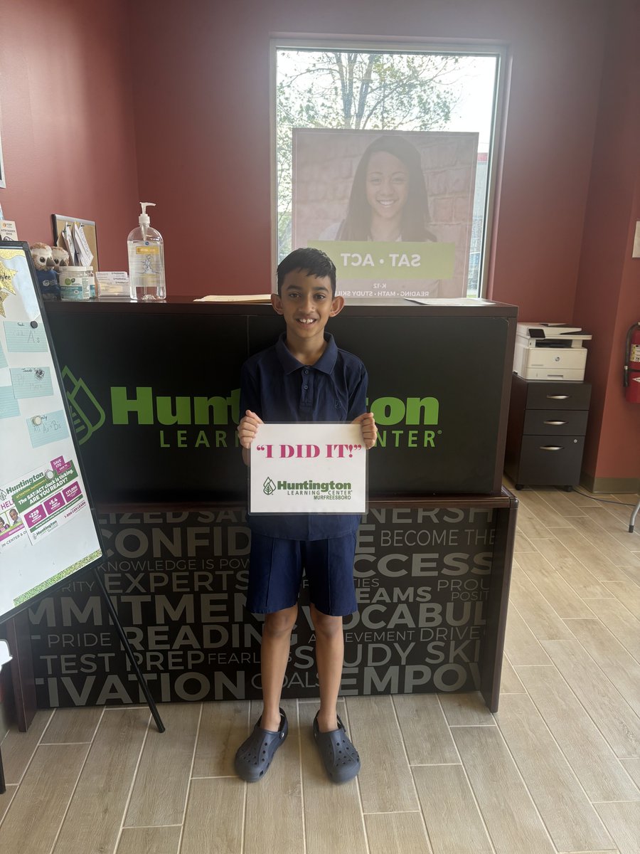 Congratulations again (2nd time around) to Ashar on completing his Huntington Learning Center Program. See you again in the Fall!
