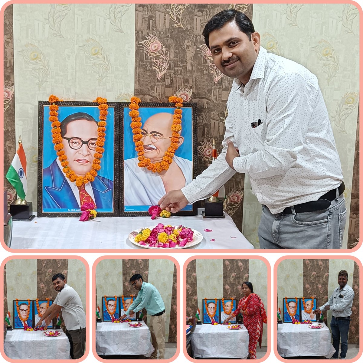 DPOHathras's tweet photo. डॉ0 भीमराव रामजी अम्बेडकर जी की 135वीं जयंती के अवसर पर जिला प्रोबेशन कार्यालय में  डीपीओ सीमा मौर्या जी की अध्यक्षता में  कार्यक्रम का आयोजन किया तथा  अधिकारियों एवं कर्मचारियों द्वारा डॉ0 भीमराव रामजी अम्बेडकर जी के चित्र पर माल्यार्पण कर श्रद्धापूर्वक नमन किया गया।
@UPGovt https://t.co/PwXOAibArd