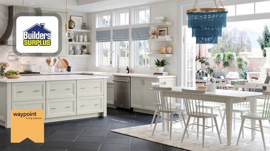 BuildersSurplus's tweet photo. Bring the outdoors in this spring 🌿 Waypoint cabinetry creates that seamless indoor-outdoor flow. Up to 20% off + FREE delivery + FREE kitchen design thru 4/27. @WaypointCabinets https://t.co/OrW9RcNpAT https://t.co/jTlXKzxzeC https://t.co/yuu70wBYnG
