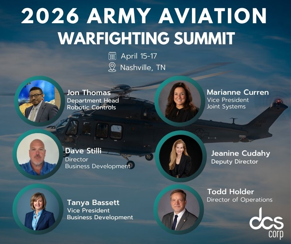 We are excited to attend the 2026 Army Aviation Warfighting Summit in Nashville. Connect with our team to explore how DCS can effectively support Army Aviation priorities.

#DCSCorp #EmployeeOwned #AAAA #ArmyAviation