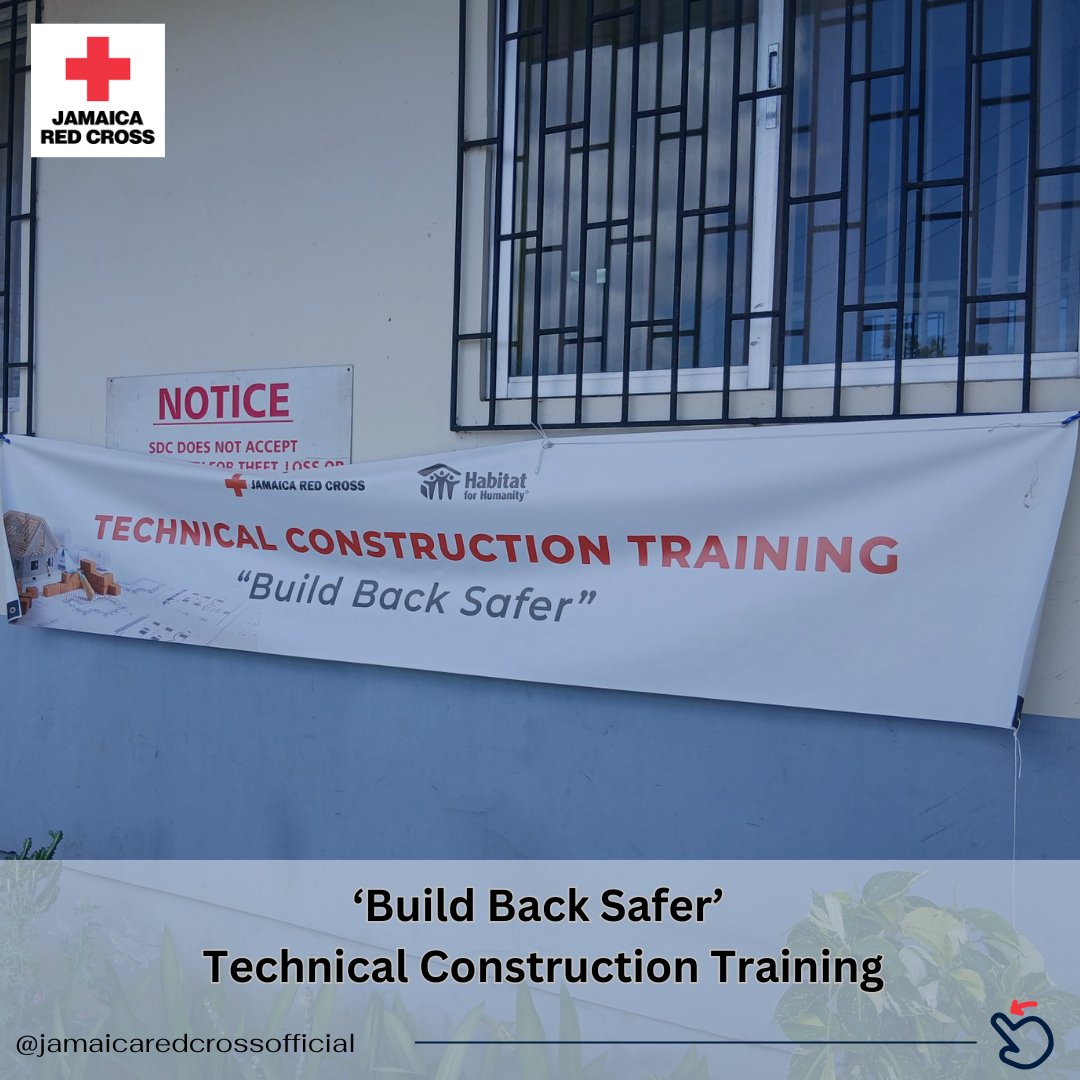 Jamaicaredcross's tweet photo. Recovery after Hurricane Melissa means building safer for the future.
Through our Build Back Safer initiative, we’re strengthening communities w/ awareness‑raising & technical construction training to support safer roofs & stronger homes. #BuildBackSafer #JamaicaRedCross https://t.co/fgSUAPmryU