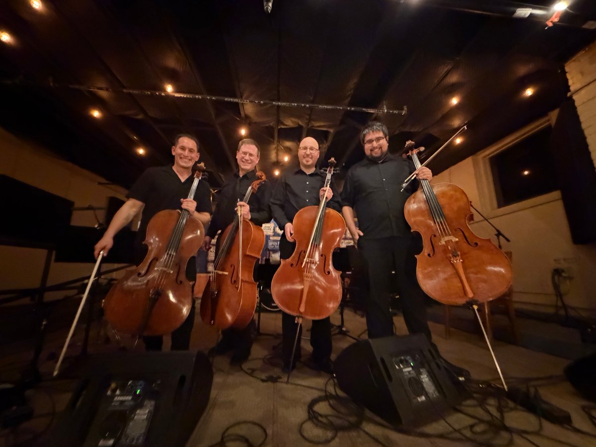 CelloDrWhitcomb's tweet image. We had a wonderful time performing last weekend! Benjamin Whitcomb, Charlie Rasmussen, David Caplan, and Peter J Thomas joined together for Cello Madness at the Anodyne Coffee Roasting Co.! #Cello #Cellist #CelloMasterpieces #MusicalPerformance