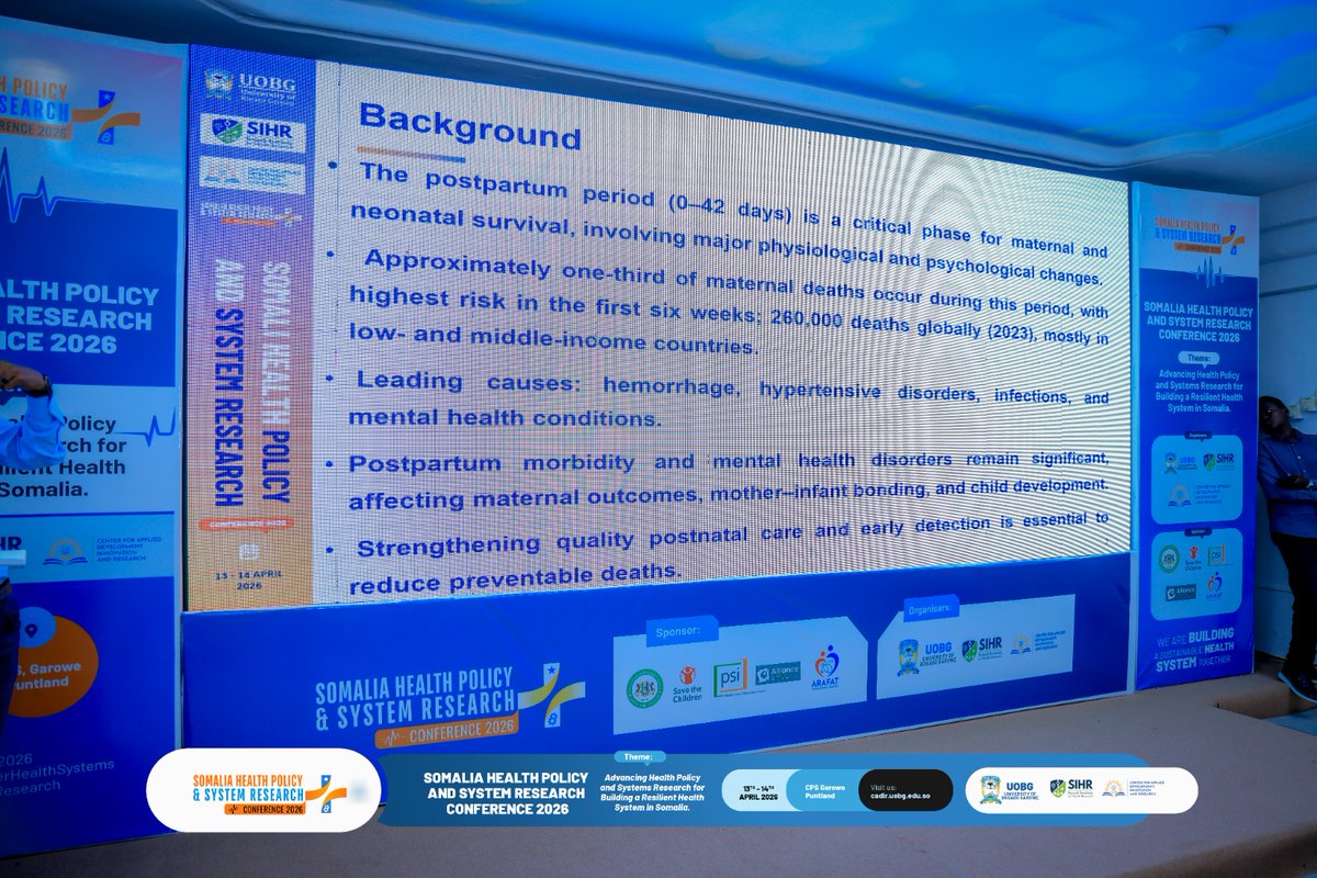 aasiyahusein's tweet photo. Lived Experiences of First-Time Mothers Receiving Postpartum Social Support at Banadir Hospital, Mogadishu, Somalia: A Phenomenological Qualitative Study

#SHPSTR2026 #UHC #SomaliaHealthPolicy #HealthSystemsResearch
#BiciidCenter #SomaliCulture https://t.co/w4Os4lwcAH