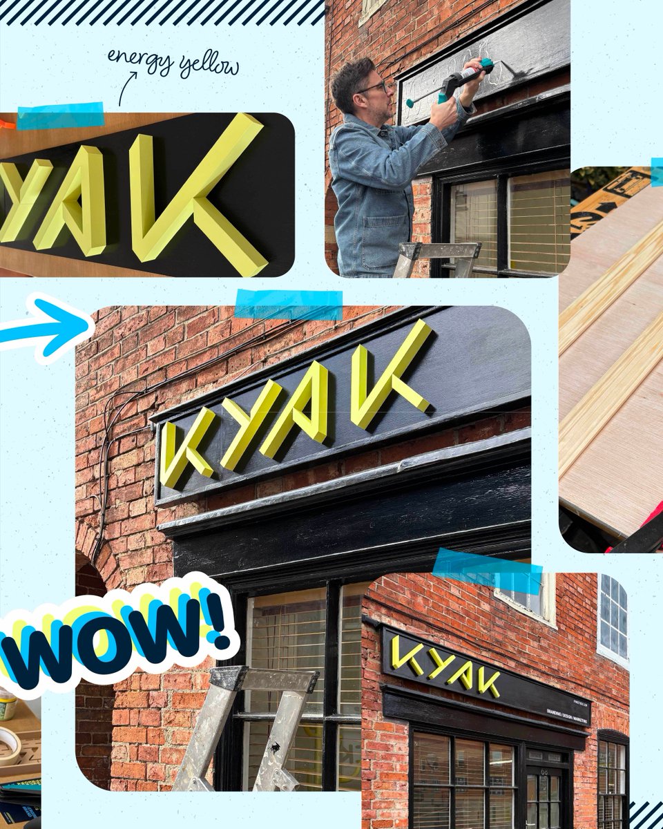 kyakstudio's tweet image. The process of bringing KYAK Studio to life included lots of DIY &amp;amp; creative thinking!👷🏻‍♂️

Pop in and say hi!👋

#teamKYAK #designstudio #design #branding #marketing #sport #fitness #leisure