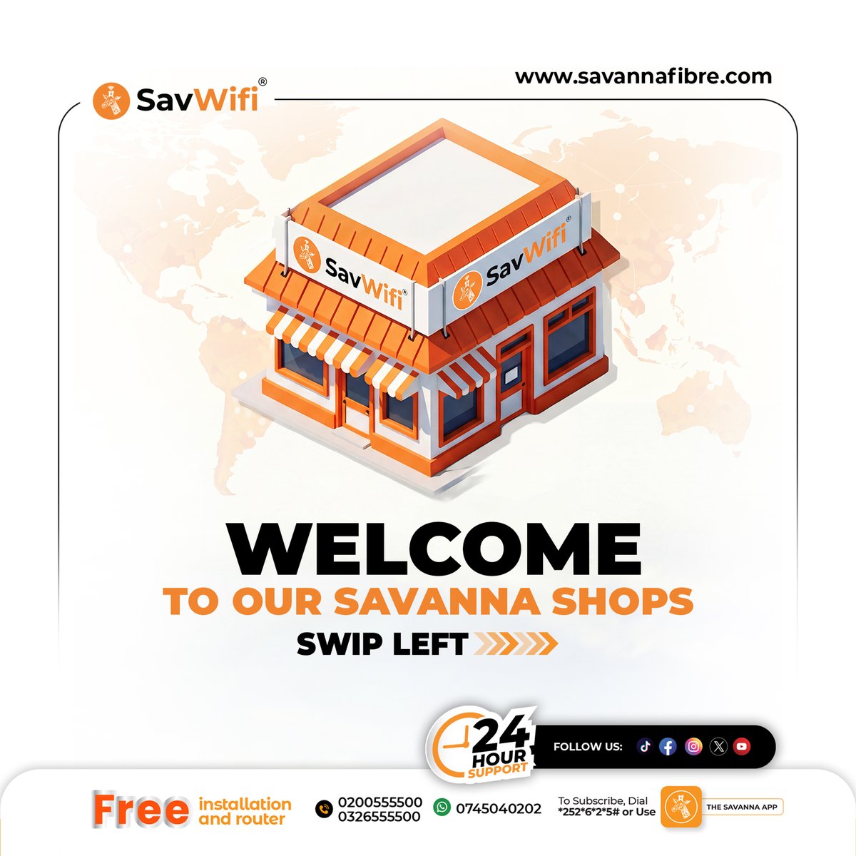 SavannaFibre's tweet image. Welcome to Savanna Shops 📍📶
We’re open Monday – Saturday, 9:00AM – 6:00PM
Come through and get connected today
#SavWifi 
#Twicethespeed 
#Halftheprice 
#Getconnectedtoday