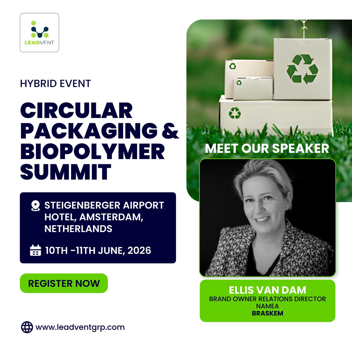 leadvent's tweet image. MEET OUR SPEAKER!!

Join Ellis van Dam, Brand Owner Relations Director NAMEA at Braskem will be speaking in the Circular Packaging &amp;amp; Biopolymer Summit

-bit.ly/4nmonGJ

#CircularEconomy #SustainablePackaging #Biopolymers #Bioplastics #RecyclingInnovation #PackagingDesign
