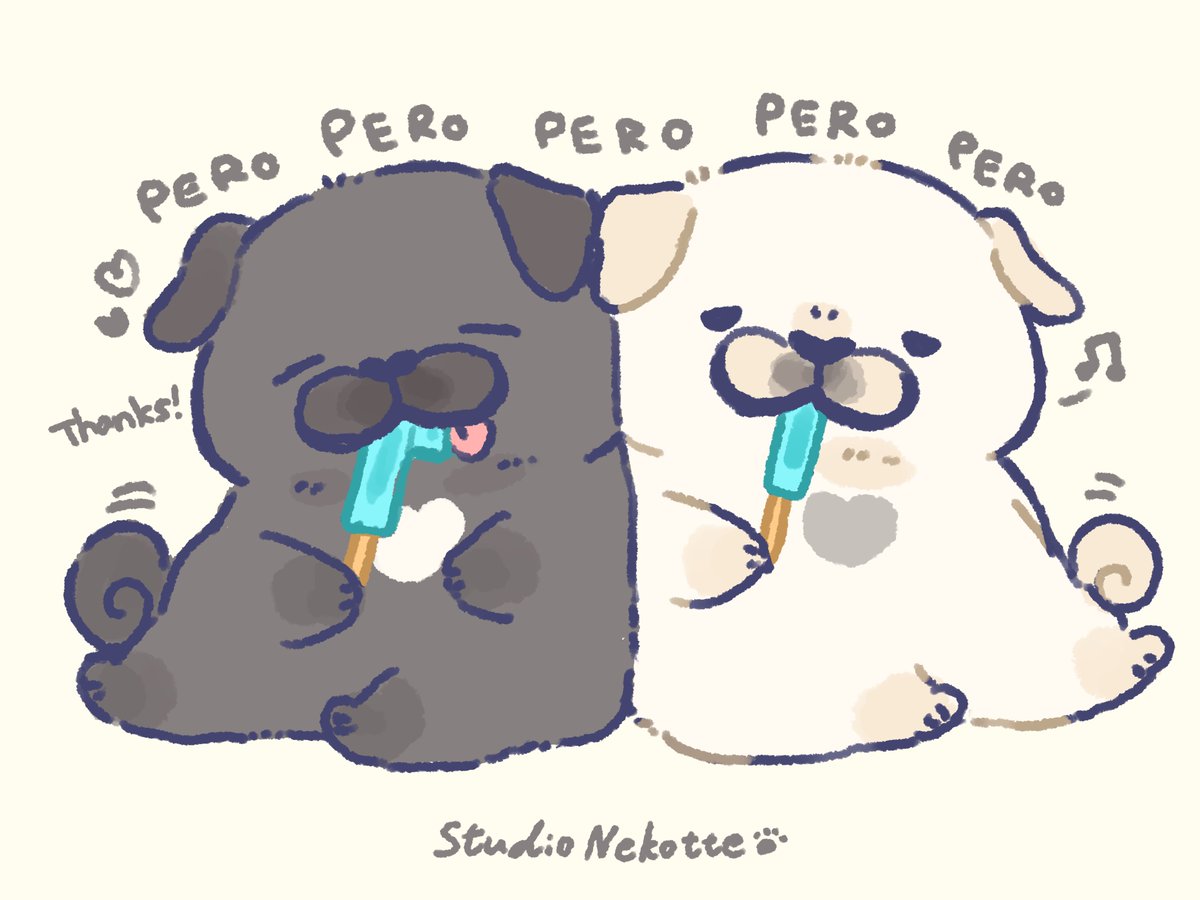studio_nekotte's tweet image. 黒パグさんと白パグさん⑥🖤🤍🐾

#パグ #pug #ゆるいイラスト