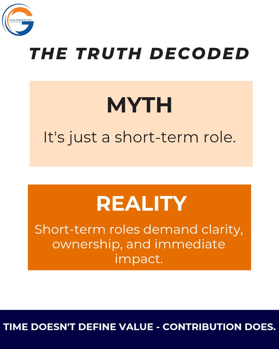 GustoTechNet's tweet photo. Short-term role.
Immediate impact.

#mythvsfact #staffing #gustoglobal https://t.co/YmnmTVmIRc