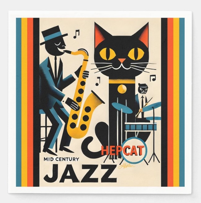 LeeHillerDesign's tweet image. 🎶🎷 🥁🎶
Mid Century Jazz Age Hepcat Black Cat #napkins
Item: zazzle.com/mid_century_ja…

#midcenturymodern #gifts #giftideas #jazz #music #musicians #jazzmusic #hepcat #Sophisticats 

#midcentury Napkin Collection: zazzle.com/collections/mi…