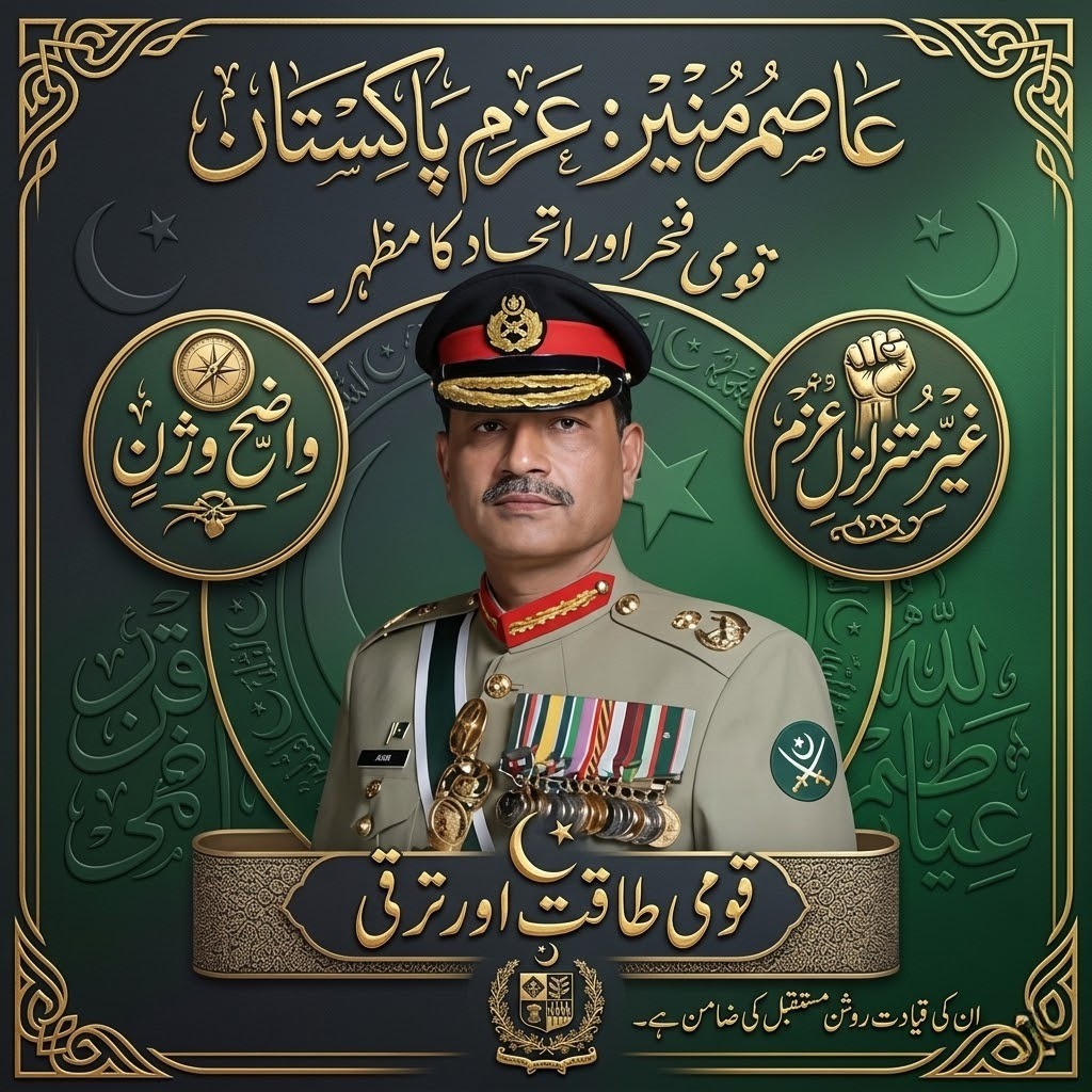 Field Marshal Syed Asim Munir stands as a symbol of national pride, guiding Pakistan with clarity, purpose, and unwavering resolve. His leadership reflects the strength and unity of the nation
