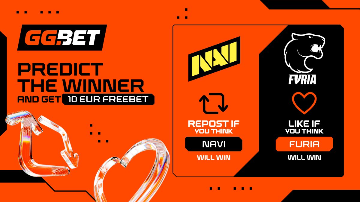 ggbet_en's tweet photo. Predict the winner and get a 10 EUR freebet! 🧡

Who will take the series? 🤔

🔁 Repost if you think NAVI will win
❤️ Like if you think FURIA will win

Tomorrow 5 lucky winners will get 10 EUR no-dep freebet! https://t.co/UTXntjdius