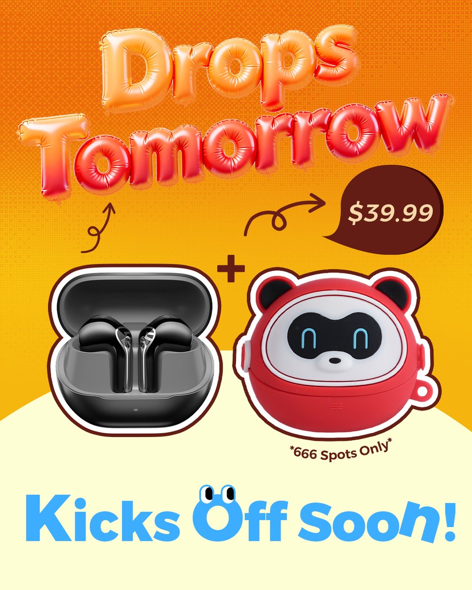SOUNDPEATS's tweet image. ⏳ 1 Day Left!  ⏳
#Air6HS drops tomorrow 🎧

Buy Air6 HS &amp;amp; get a🐼custom earbud case✨ 

📄 Don’t forget to fill the form (provide soon)!!
⚡ First come, first served

Last chance: 35% OFF💥
See you tomorrow 👀
#SOUNDPEATS #Newlaunch #stayturned