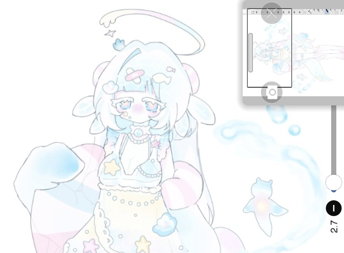 I’m drawing an octopus who… kinda likes teasing her 😌

#wip #adoptable