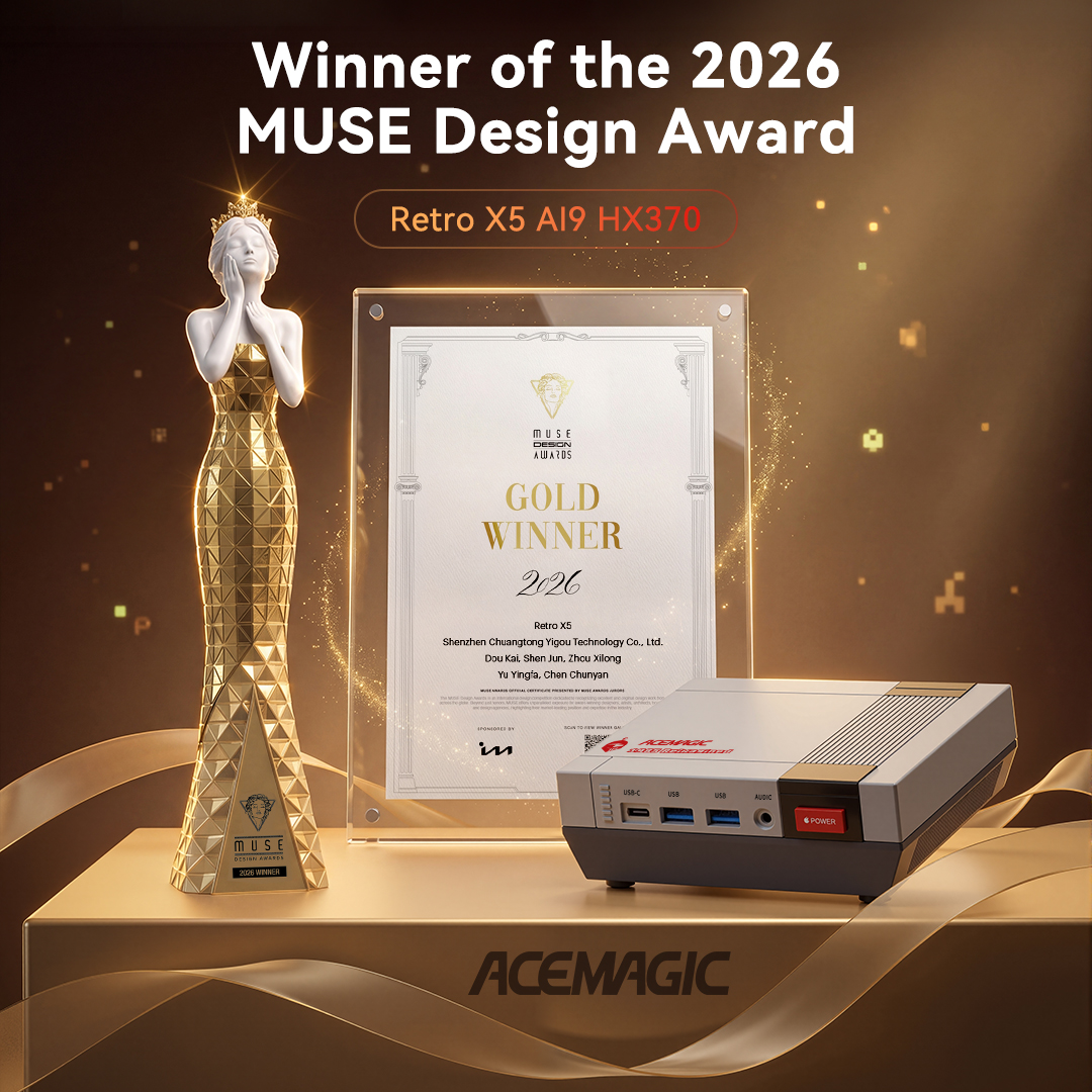 Acemagic_'s tweet photo. π 2026 MUSE Design GOLD Winner!
Acemagic Retro X5 AI9 HX370
Retro design, flagship performance
#Acemagic #MUSEAwards #DesignExcellence #MiniPC https://t.co/uFLNDyeclV