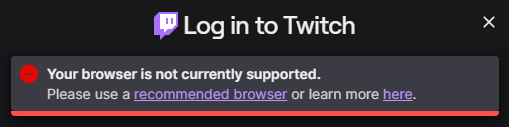 2D_Teddy's tweet photo. @brave Like what do you mean I cannot login unless it's an approved ads supported browser this shit is so ass https://t.co/S3mFt7FHFj