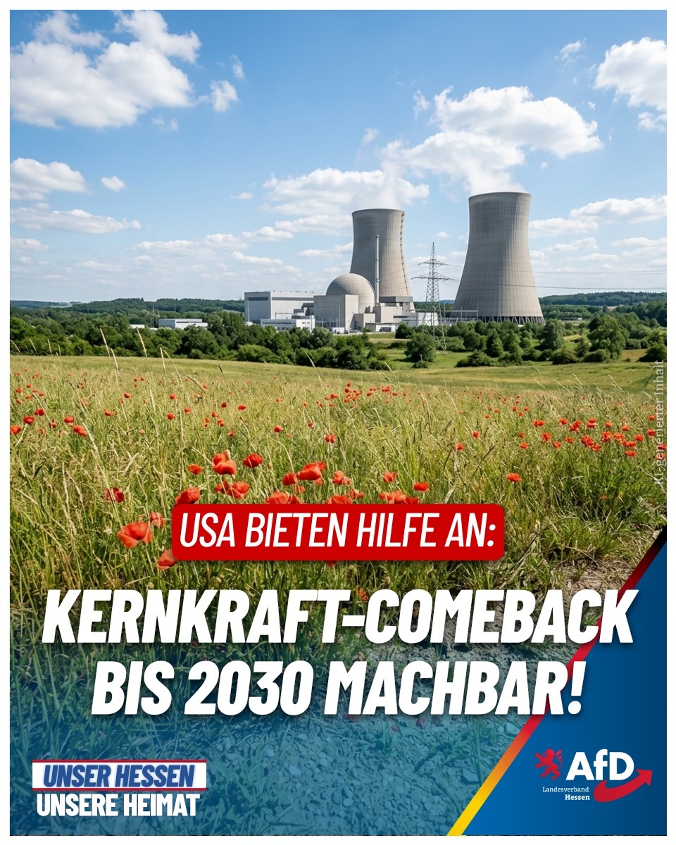 AfD_Hessen's tweet image. 🪫Brennstoffmangel? Personalprobleme? Alles nur Ausreden! Westinghouse-Chef Choho stellt klar: #Kernkraft in Deutschland ist bis 2030 wieder machbar. Internationale Experten bieten sogar Hilfe an - es fehlt allein der politische Wille! Die Quittung zahlen die Bürger mit den