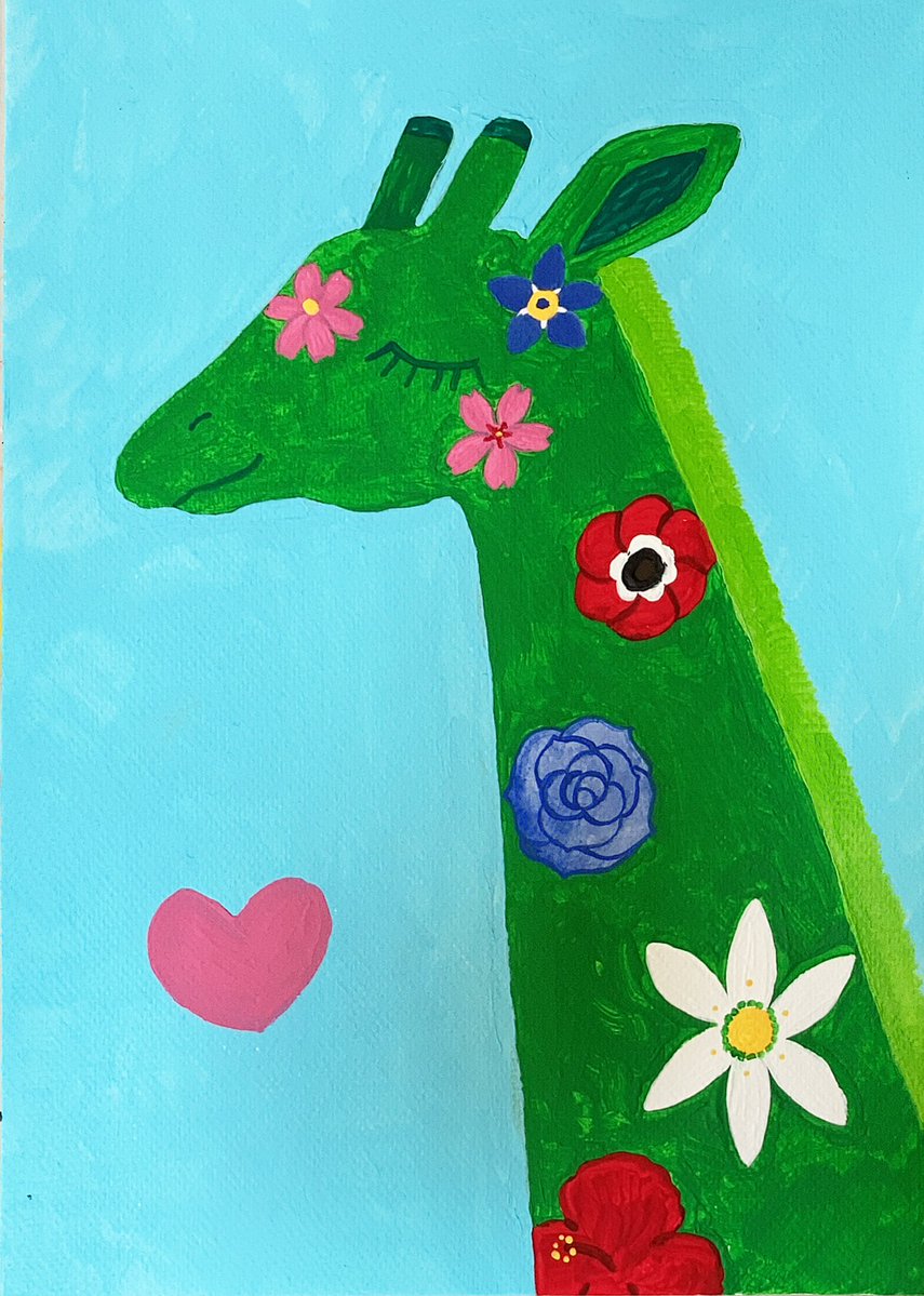 花畑キリン🦒

キリンシリーズ🦒第３弾です！

#アナログ画 
#絵描きさんと繋がりたい