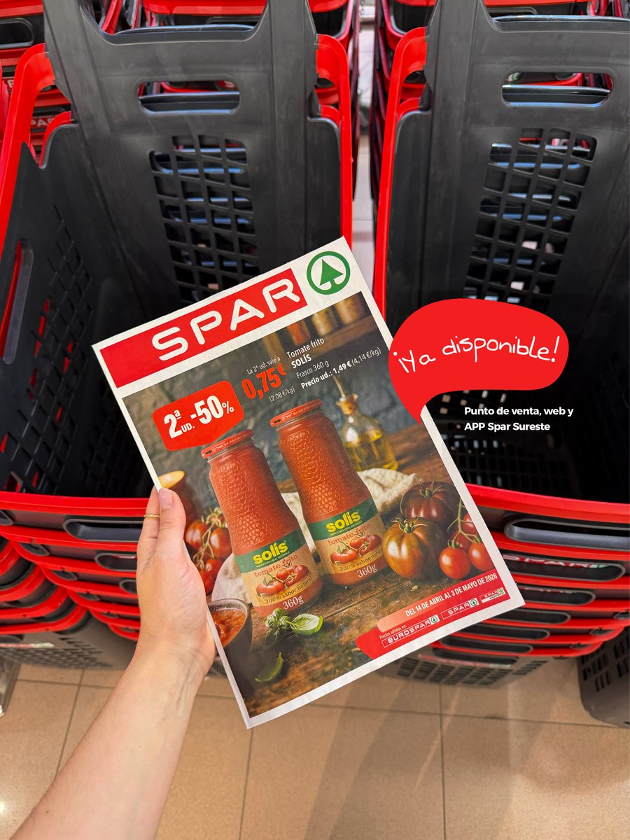SparSureste's tweet photo. ¡Hoy comienza una nueva oferta en nuestros supermercados! 🛒

Descubre esta promoción y muchas más en nuestro folleto. Ya disponible en nuestros puntos de venta, página web y APP SPAR SURESTE 📲.

🔗 https://t.co/oSzAjrVhmQ https://t.co/VoYrfqknuD