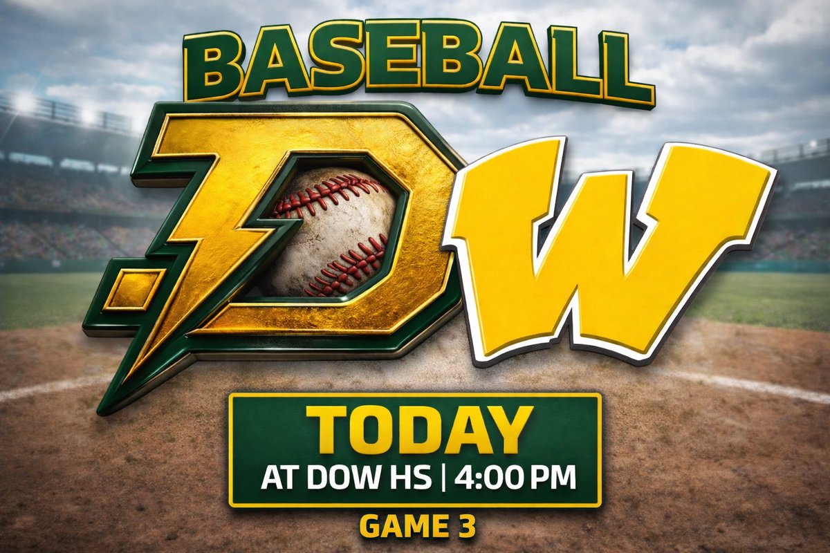 BaseballDow's tweet photo. After a split in yesterday’s doubleheader the rubber match is set for 4:00 today at Dow HS. @MHSBCA1 @PrepBaseballMI https://t.co/DumR1aRBQH