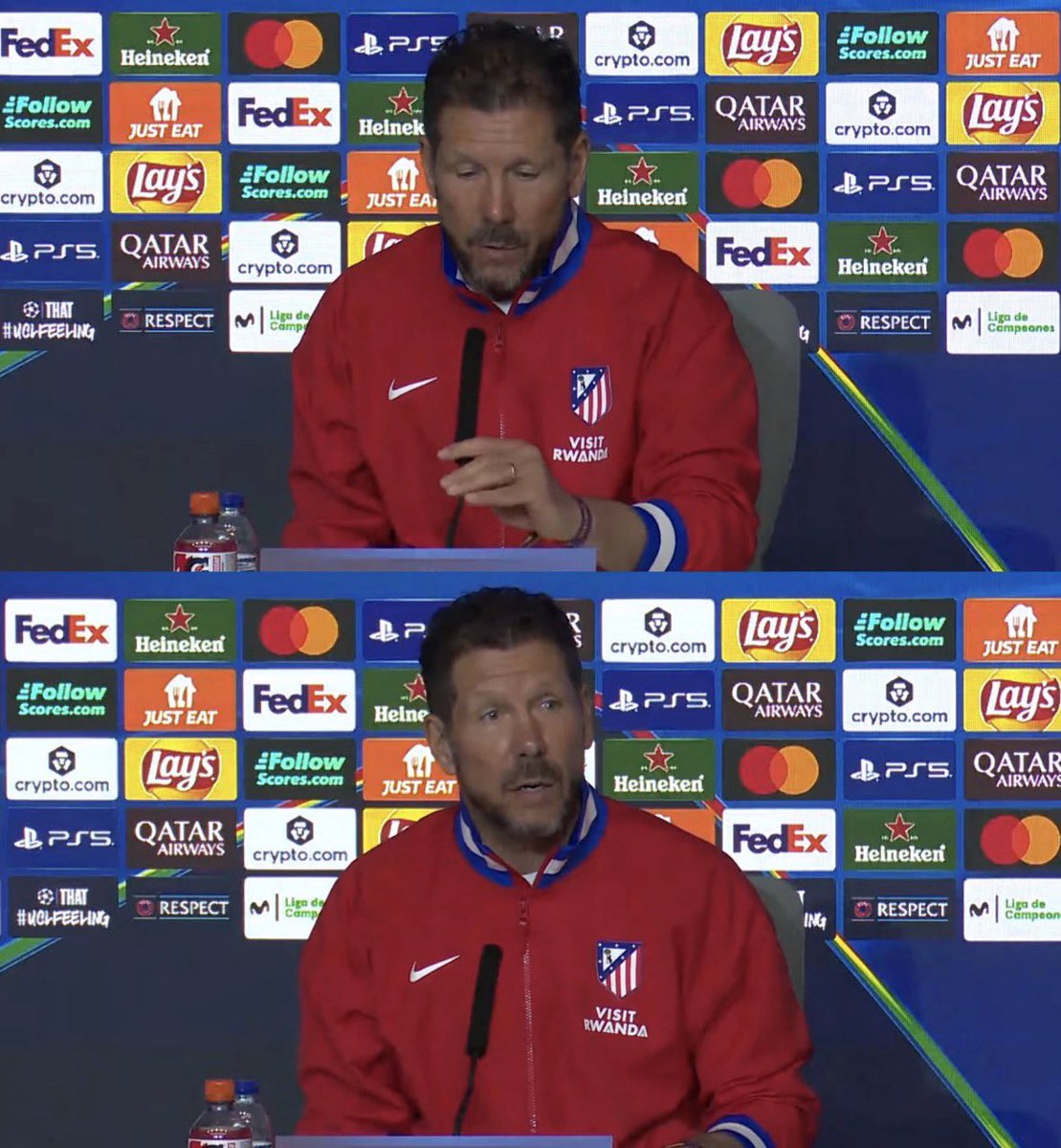 iBeT_Sports's tweet photo. Simeone: “The trap of Barcelona’s offside will not work against us”

Journalist: “Why?”

Simeone: “We will not attack” https://t.co/NtfesI2x3E
