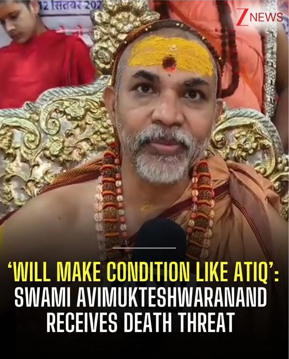 Threat message reportedly sent to Shankaracharya Avimukteshwaranand:

“Just as Atiq Ahmed was killed, you too will be killed.”

He is currently leading the Gomata–Rashtramata campaign, with a yatra set to begin in Uttar Pradesh on 3 May.

This is not the first such threat.