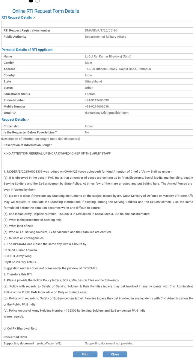 Lt Col R K Bhardwaj (Retd) tweet media