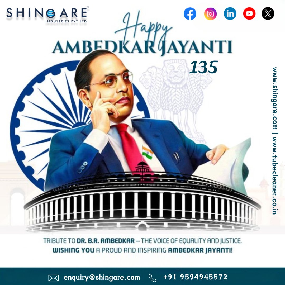 ShingareIndust's tweet photo. Today, we honor the legacy of Dr. Babasaheb Ambedkar Ambedkar Jayanti

 🌐https://t.co/D4uhlkQVAF
 📧enquiry@shingare.com
 📞+91 9594945572

#AmbedkarJayanti #DrBRAmbedkar #14April  #Ambedkar2026 #India #TubeTools #BoltingSolustion #ShingareIndustries #BhartiyaIndustries https://t.co/NuifKNTPN0