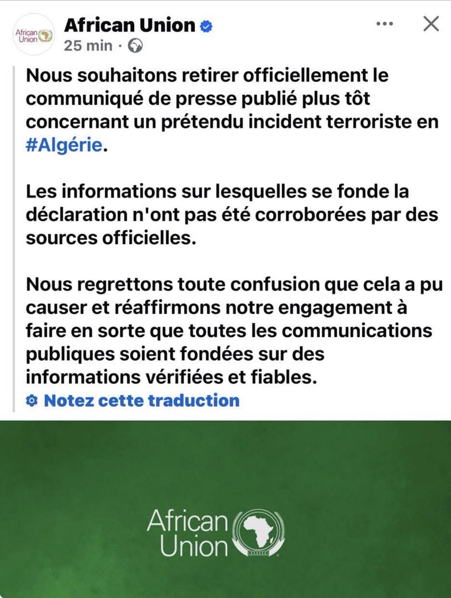 Asbachirb's tweet image. Communiqué de l’Union Africaine . 
#Algerie